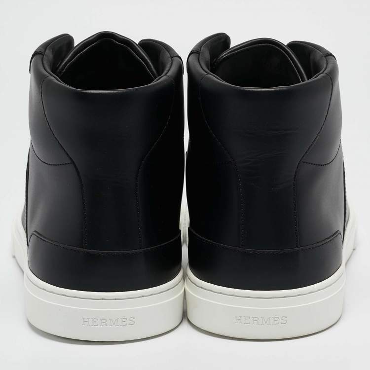 Pre Owned Hermes Black Leather Daydream Sneakers Size 44.5