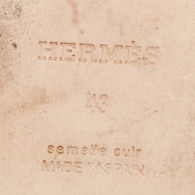 Pre Owned Hermes Brown Suede Trip Slip On Espadrille Size 43