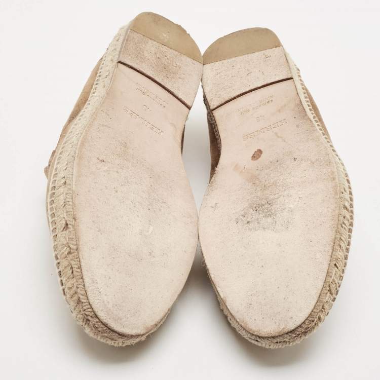 Pre Owned Hermes Brown Suede Trip Slip On Espadrille Size 43