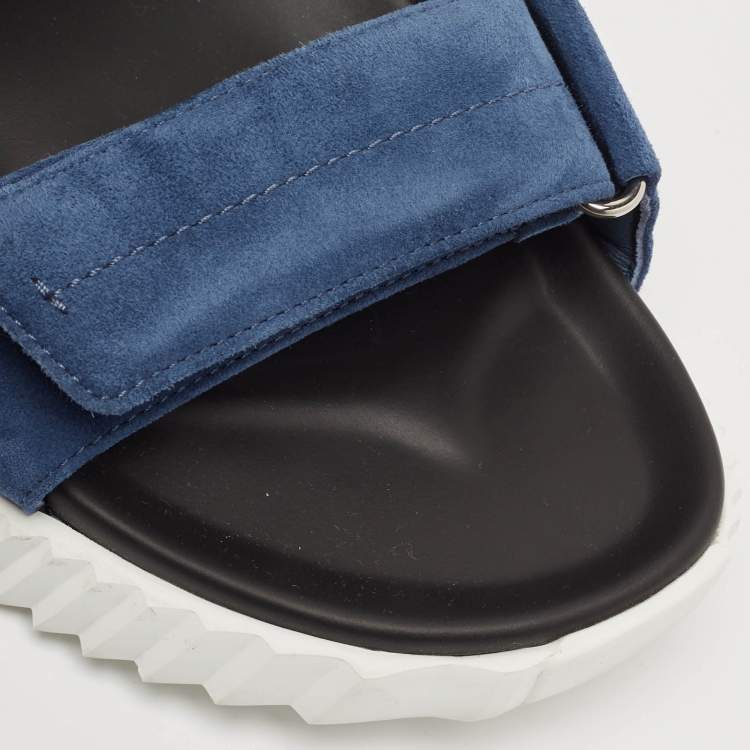 Pre Owned Hermès Blue Suede Junior Sandals Size 46