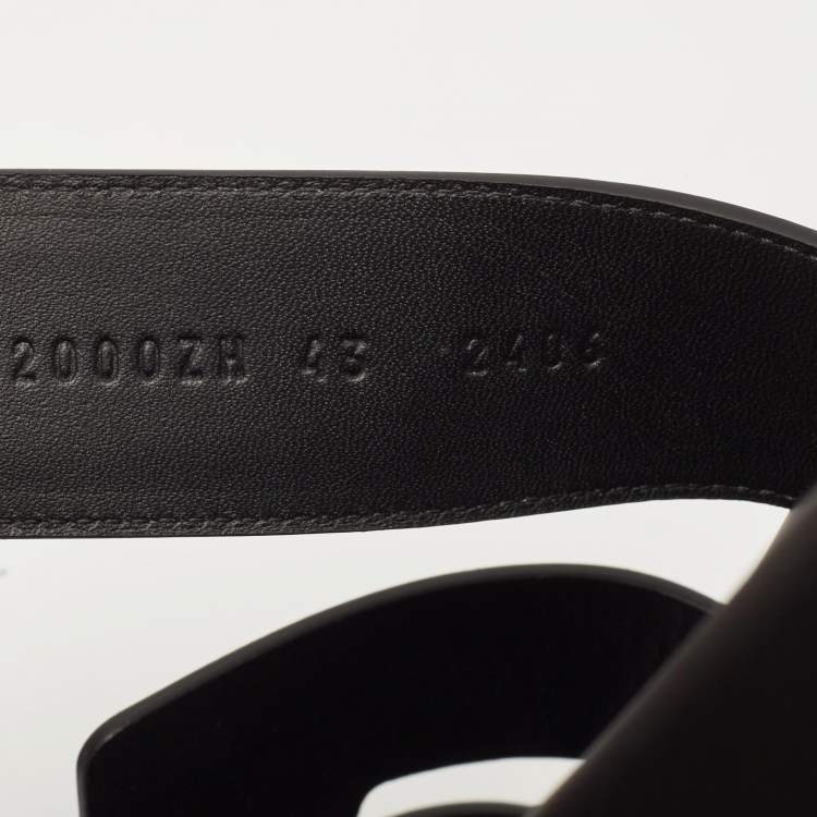 مملوكة مسبقًا Hermes Black Leather Chypre Sandals Size 43