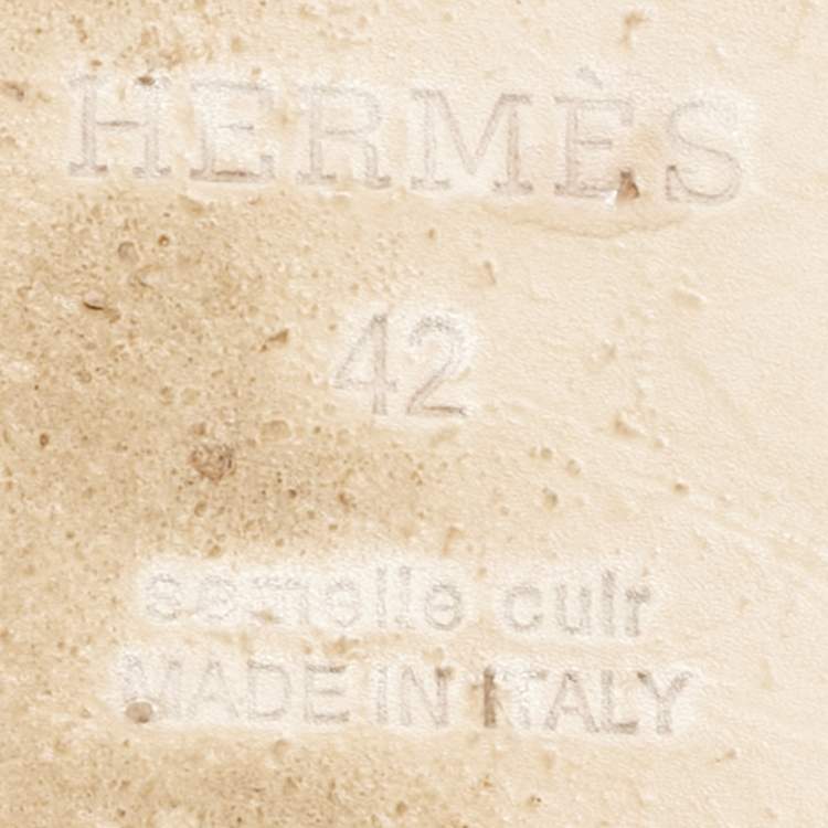 Pre Owned Hermes Himalaya Blanc Crocodile Izmir Sandals Size 42