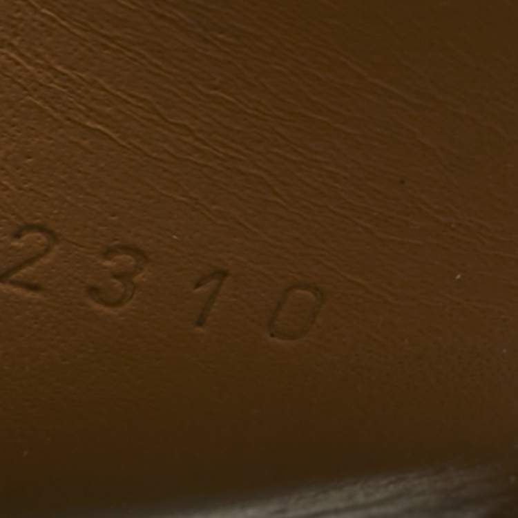 Pre Owned Hermes Brown Leather Izmir Flat Slides Size 40