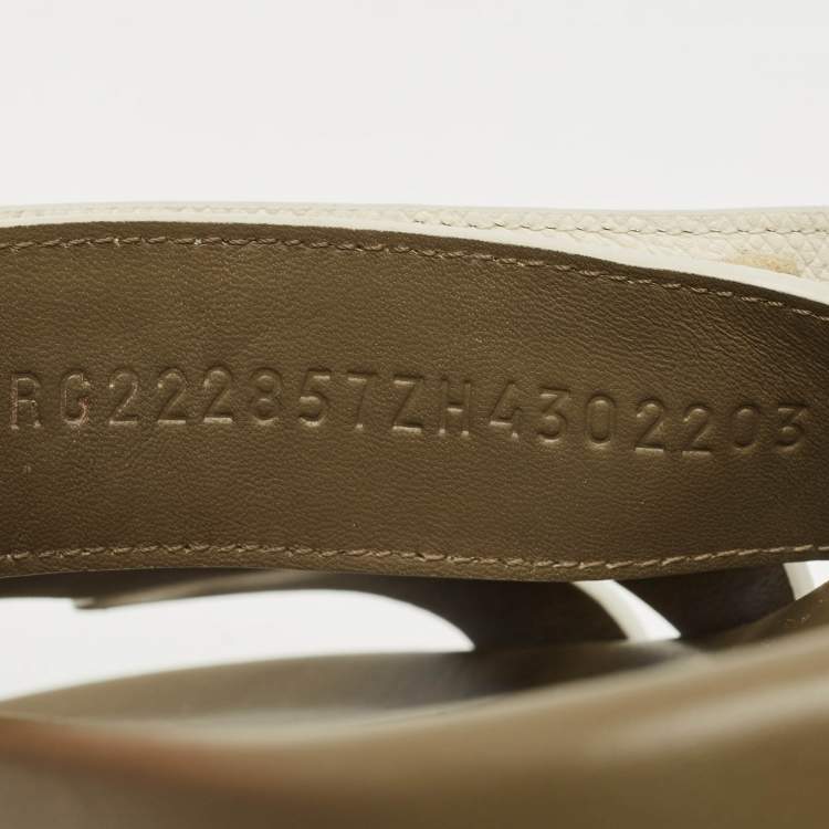Pre Owned Hermès Off White Leather Chypre Sandals Size 43