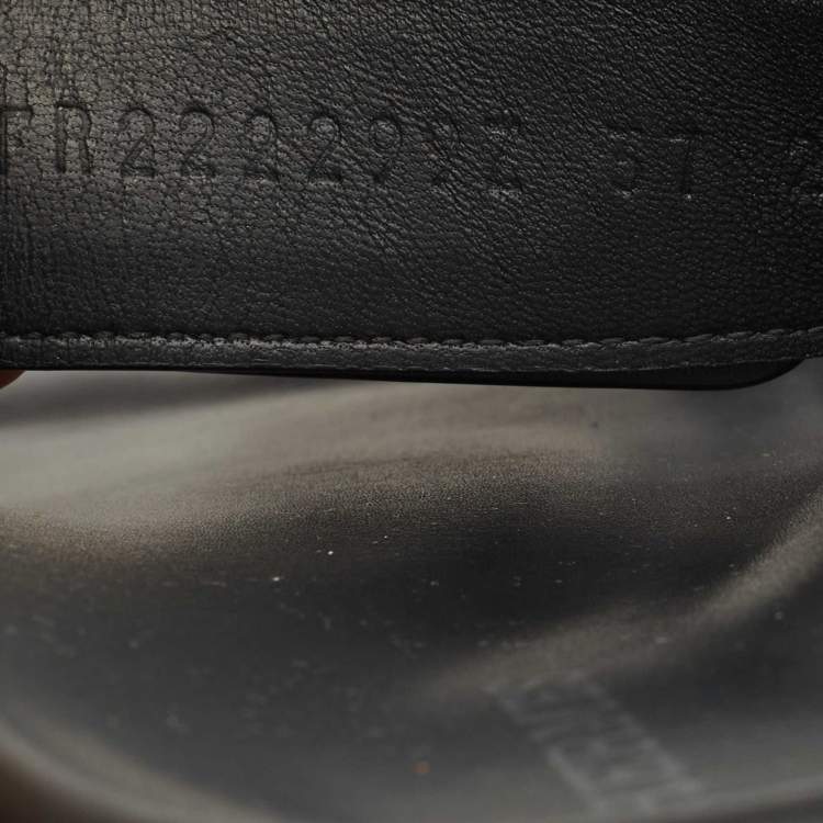 Pre Owned Hermes Black Leather Chypre Sandals Size 37