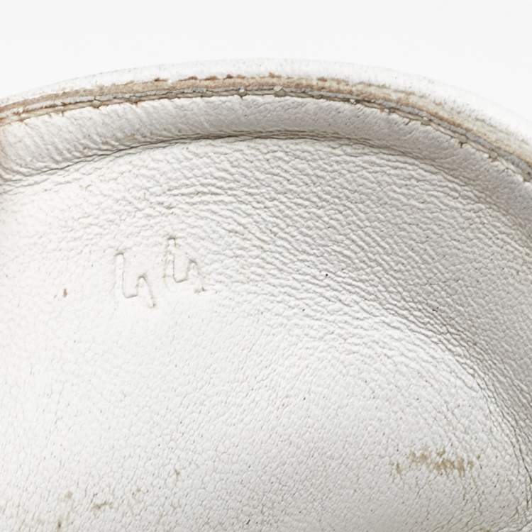 Pre Owned Hermes White Leather Deep Sneakers Size 44