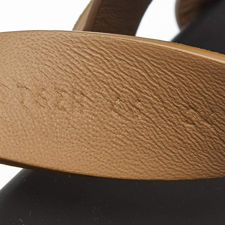 Pre Owned Hermes Brown Leather and Suede Kazimir Sandals Size 46