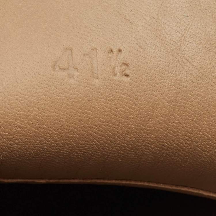 Pre Owned Hermes Brown Leather Slip On Loafers Size 41.5