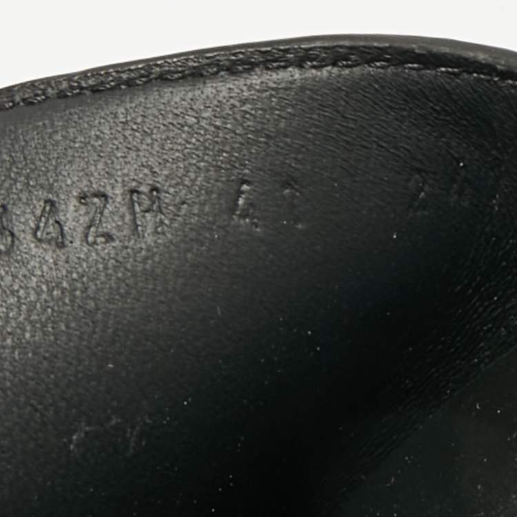 Pre Owned Hermes Black/Brown Leather Jackson Slide Sandals Size 41