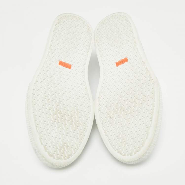 Pre Owned Hermes White/Brown Leather Get Sneakers Size 45