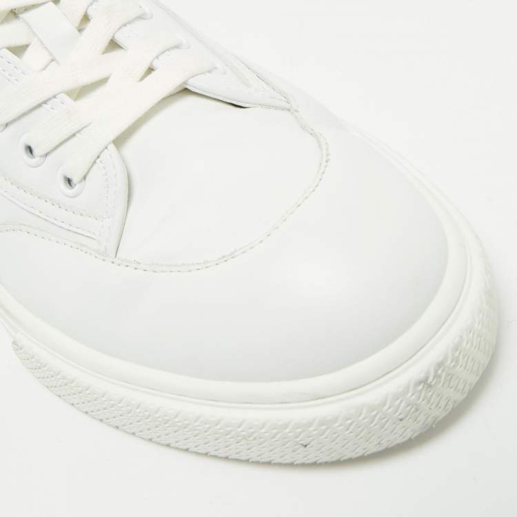 Pre Owned Hermes White/Brown Leather Get Sneakers Size 45