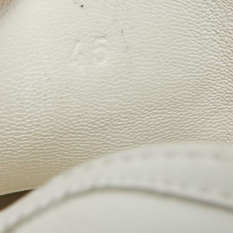 Pre Owned Hermes White/Brown Leather Get Sneakers Size 45