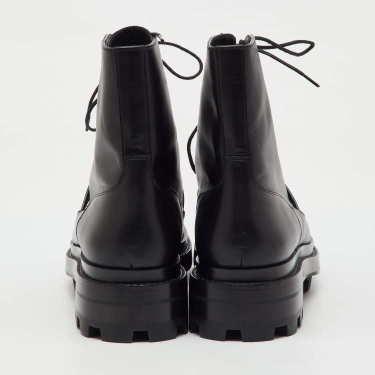 Pre Owned Hermes Black Leather Funk Ankle Boots Size 41