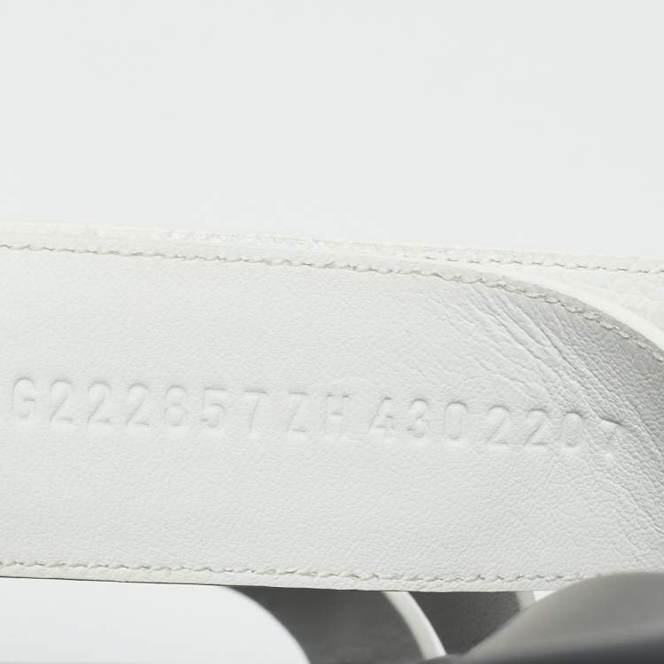 Pre Owned Hermes White Leather Chypre Sandals Size 43