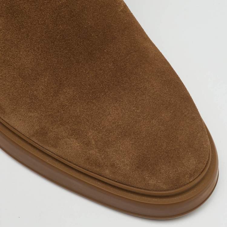 Pre Owned Hermès Brown Suede  Veo Ankle Length Boots Size 42.5