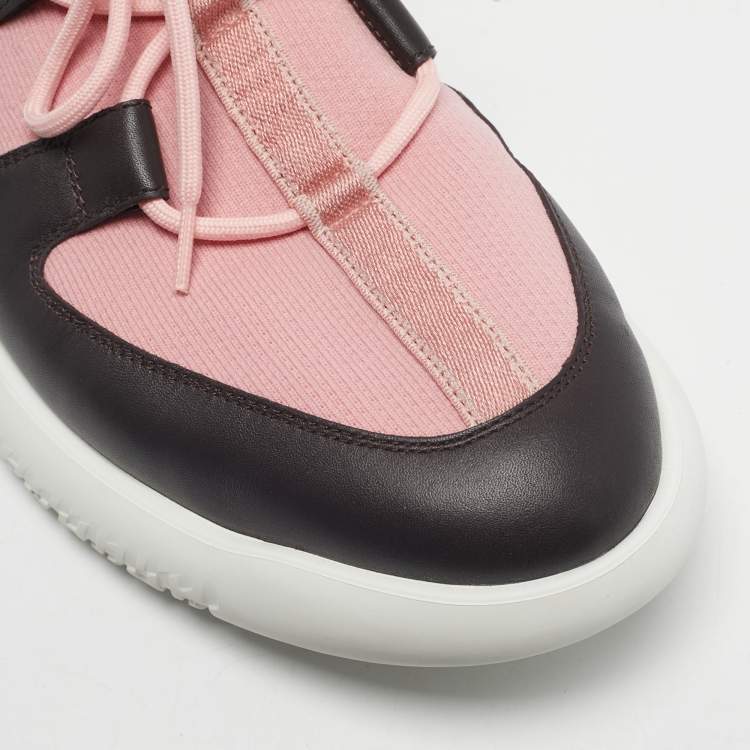 مملوكة مسبقًا Hermes Black Knit Fabric Duel Low Top Sneakers Size 43