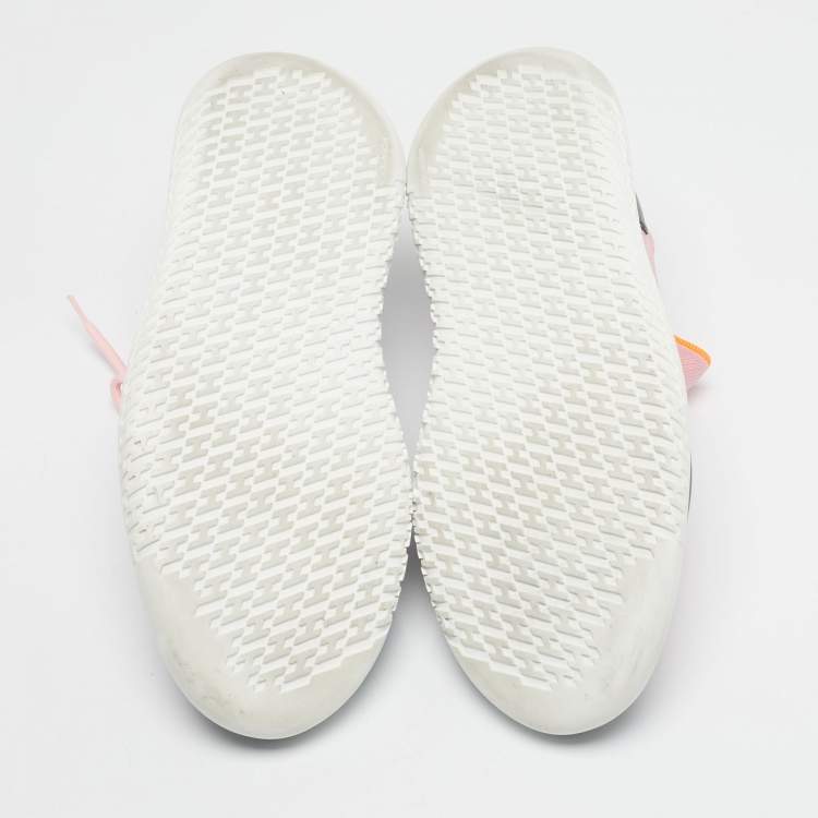 مملوكة مسبقًا Hermes Black Knit Fabric Duel Low Top Sneakers Size 43