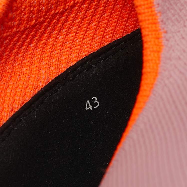 مملوكة مسبقًا Hermes Black Knit Fabric Duel Low Top Sneakers Size 43