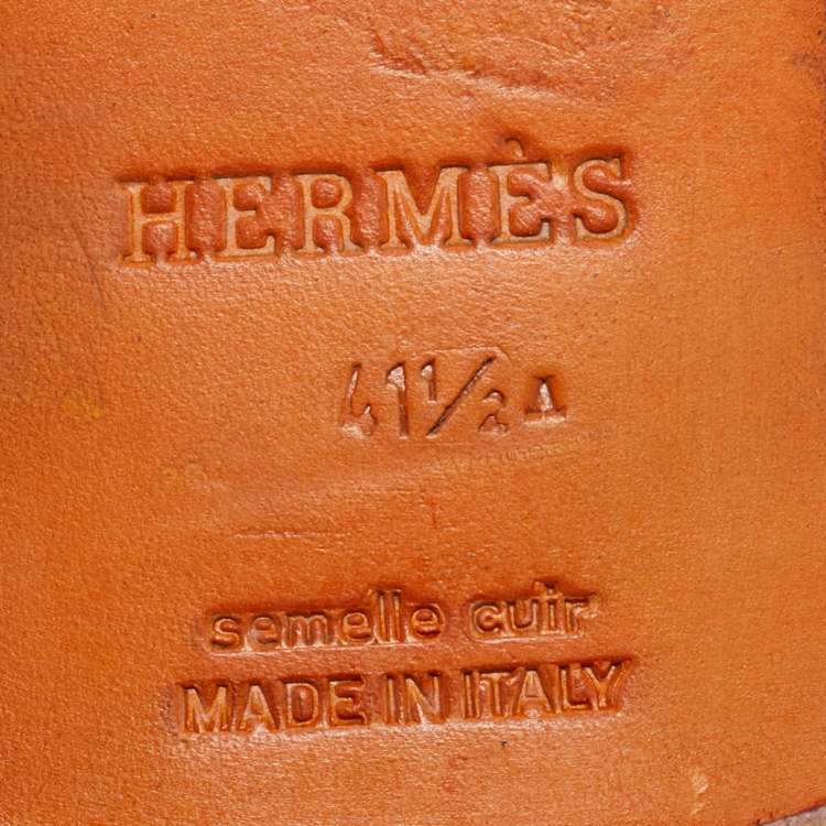 Pre Owned Hermes Black Crocodile Leather and Leather Loafers Size 41.5