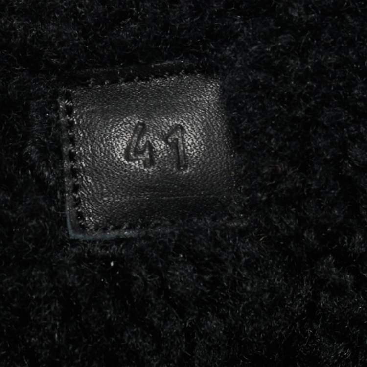 Pre Owned Hermes Black Leather and Suede Jimmy High Top Sneakers Size 41