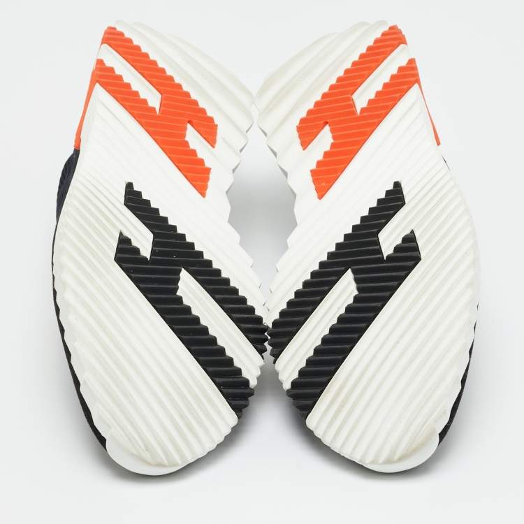 Pre Owned Hermes Black Mesh and Suede Bouncing Lace Up Sneakers Size 43.5