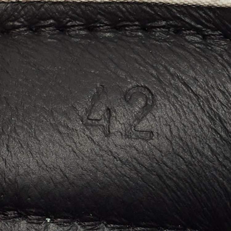 Pre Owned Hermes Black Leather and Suede Jet Sneakers Size 42