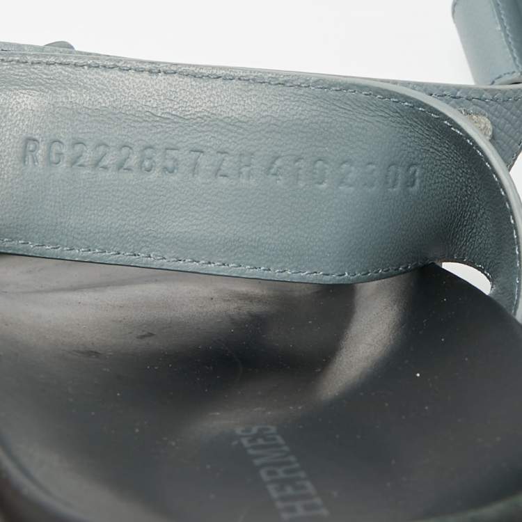 Pre Owned Hermes Blue Leather Chypre Sandals Size 41