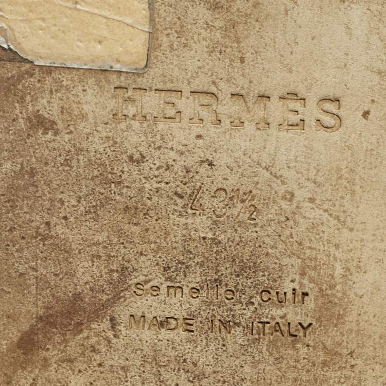 Pre Owned Hermes Green Suede Izmir Slide Sandals Size 43.5