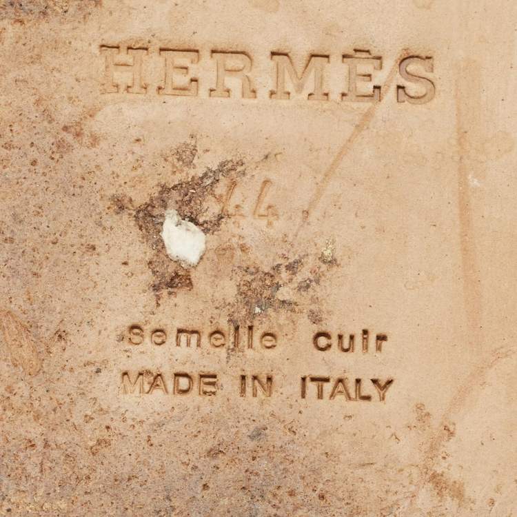 مملوكة مسبقًا Hermès Izmir  Black Leather Flat Sandals Size 44