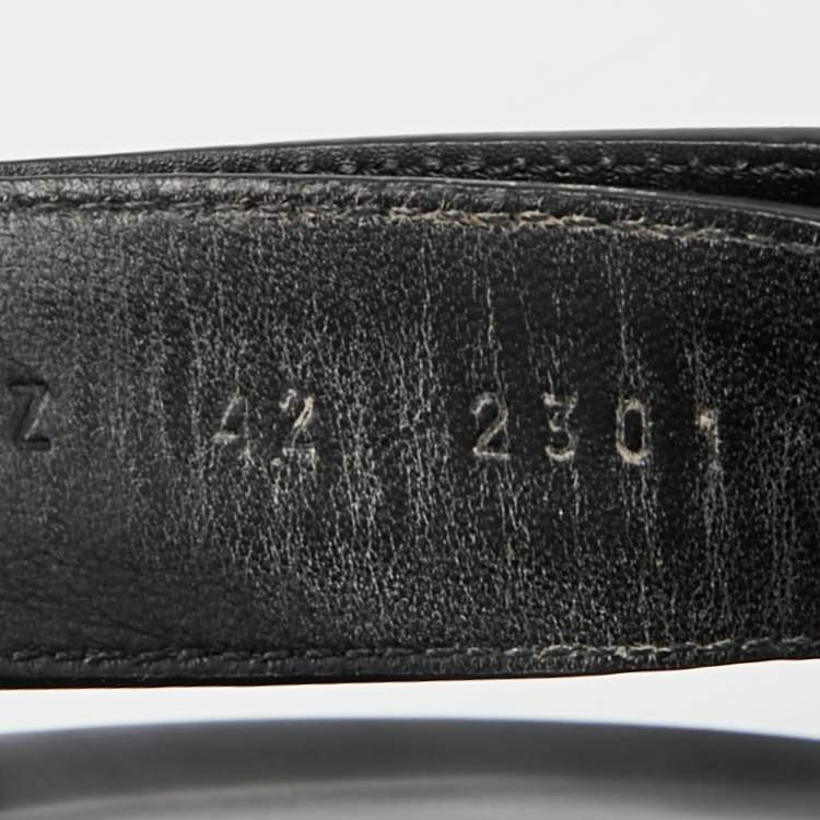 Pre Owned Hermes Chypre Size 42 Black Leather Slide Sandals