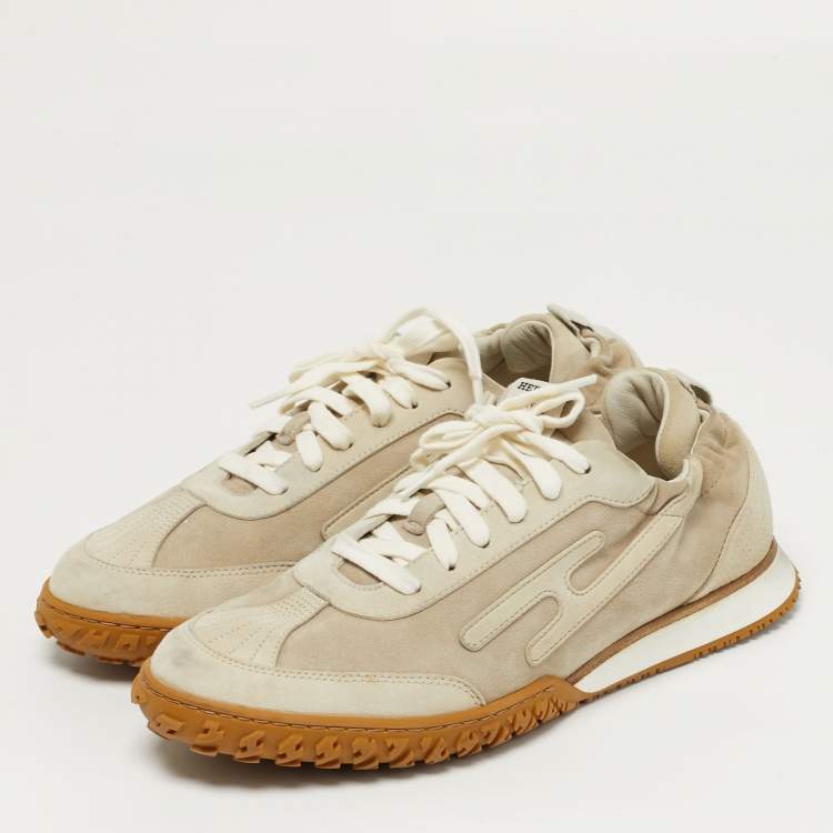 Pre Owned Hermès Jet Size 40 Beige Suede Lace Up Sneakers
