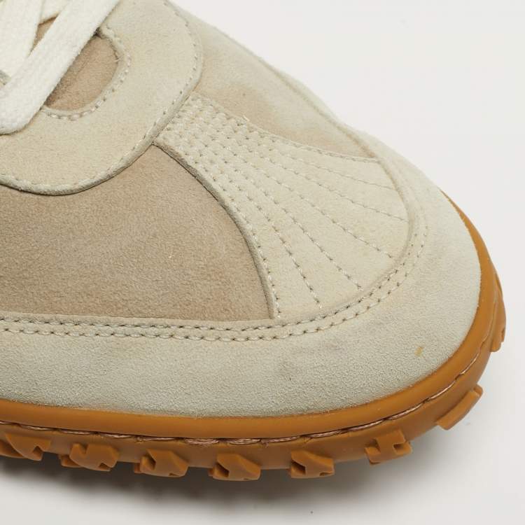 Pre Owned Hermès Jet Size 40 Beige Suede Lace Up Sneakers