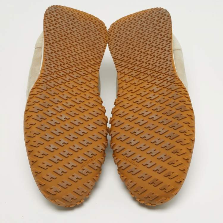 Pre Owned Hermès Jet Size 40 Beige Suede Lace Up Sneakers