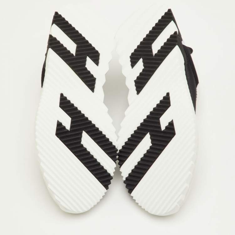 Pre Owned Hermes Bouncing Size 42 Black/Off White Mesh and Suede Sneakers