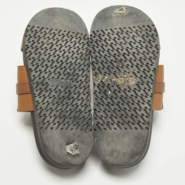 Pre Owned Hermès Jackson Size 41 Brown Leather Flat Slide