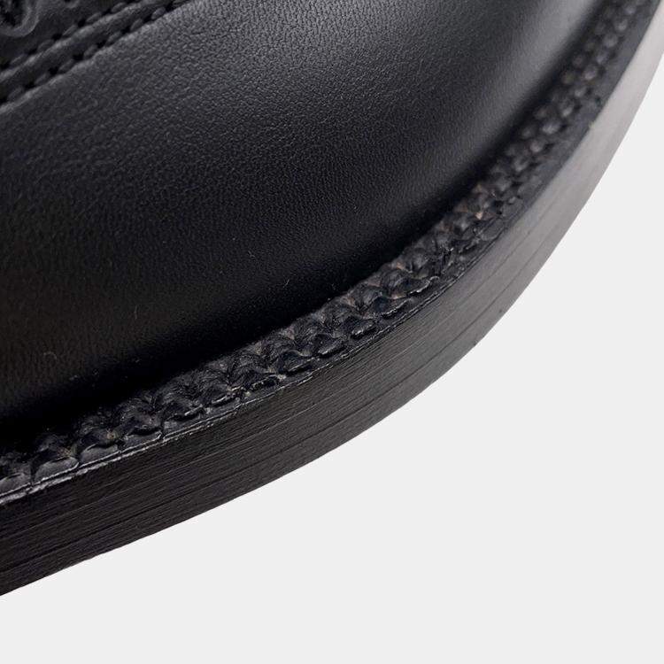 Pre Owned Hermes Side Gore Short Boots Brogue (Perforated) Black Leather Size 43