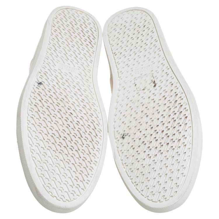 مملوكة مسبقًا Hermes White Leather Quicker Low Top Sneakers Size 44