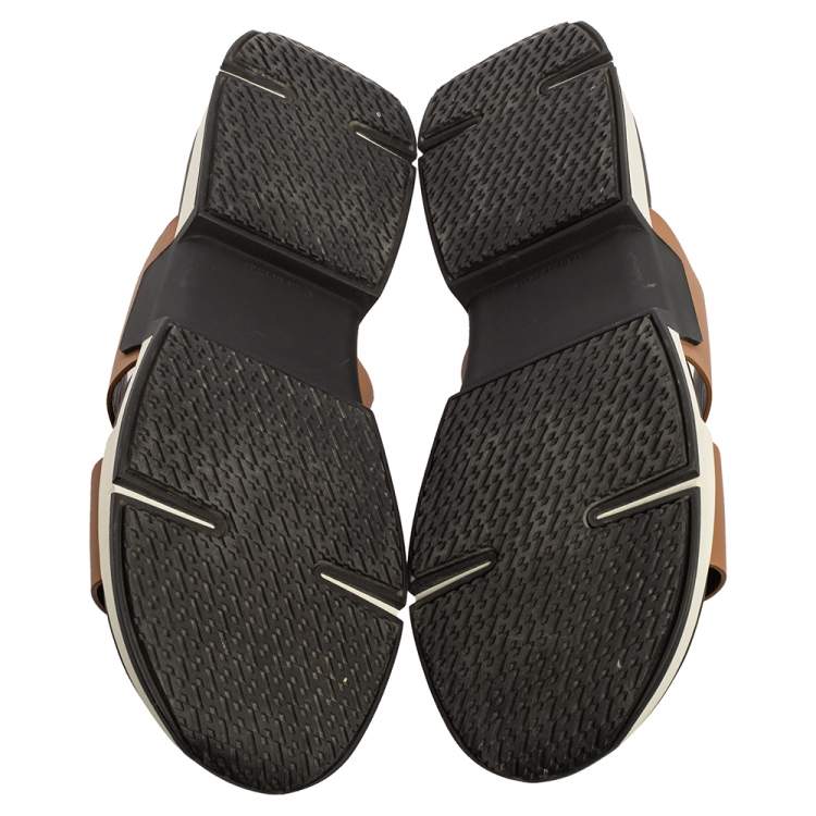 Pre Owned Hermes Brown Leather Varadero Sandals Size 46
