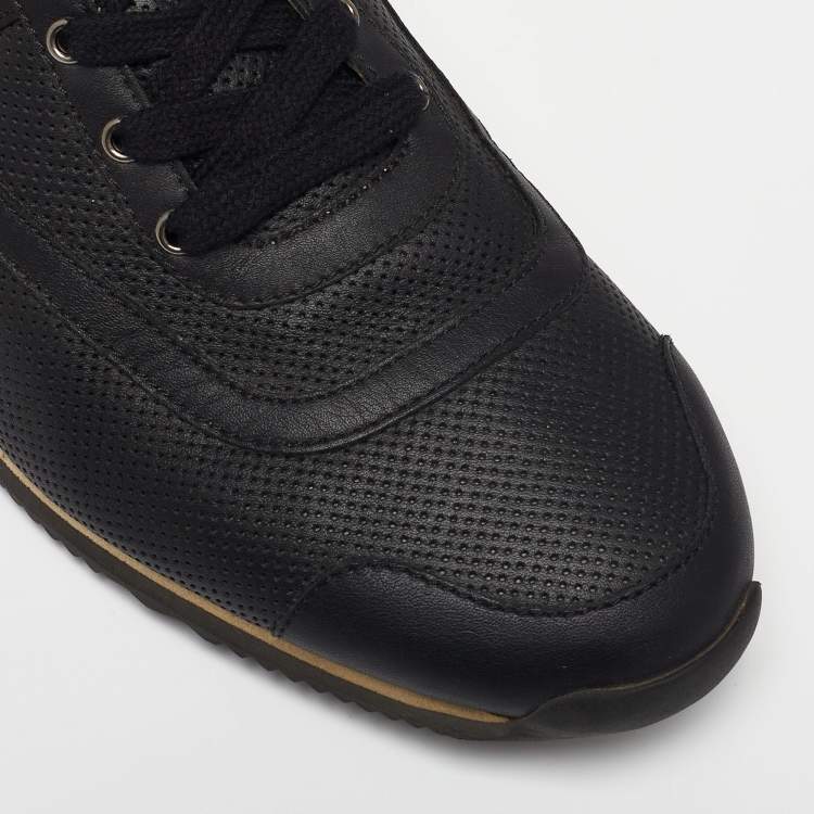 Pre Owned Hermes Black Leather Low Top Sneakers Size 41