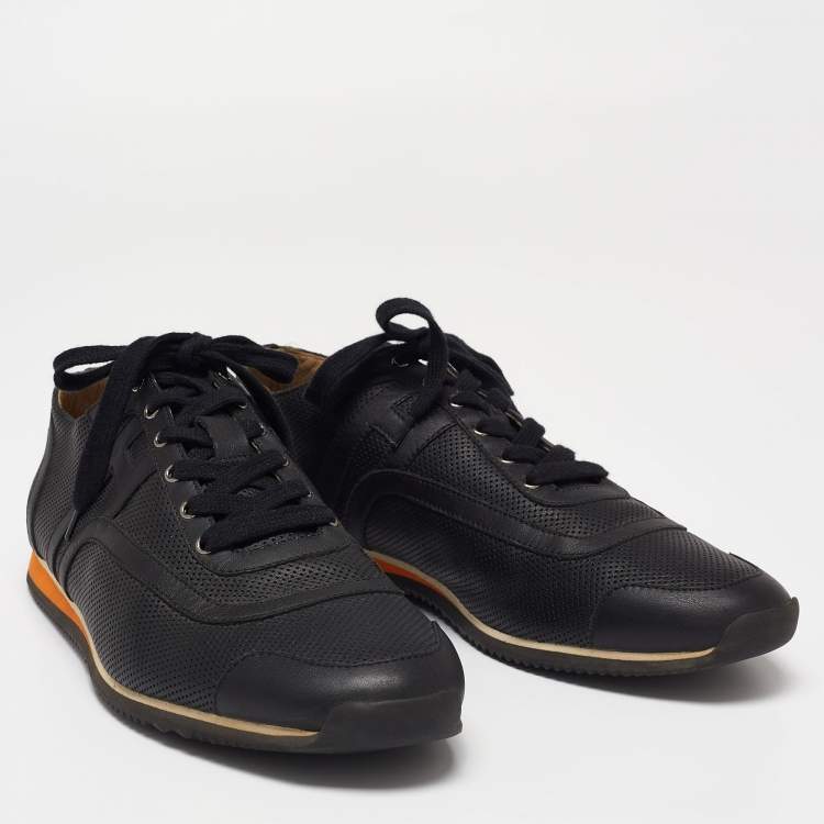 Pre Owned Hermes Black Leather Low Top Sneakers Size 41