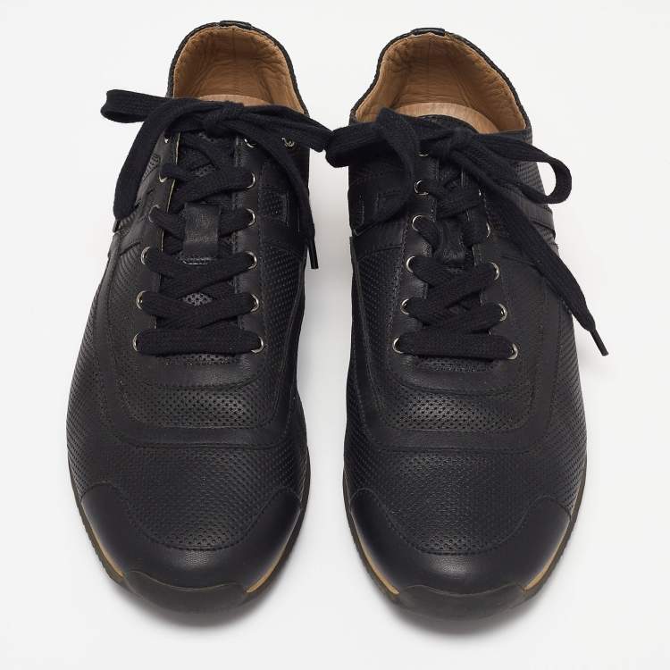 Pre Owned Hermes Black Leather Low Top Sneakers Size 41