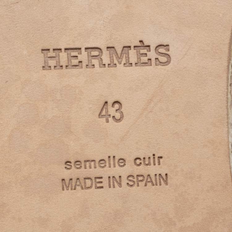 Pre Owned Hermes Brown Leather Trip Espadrilles Size 43