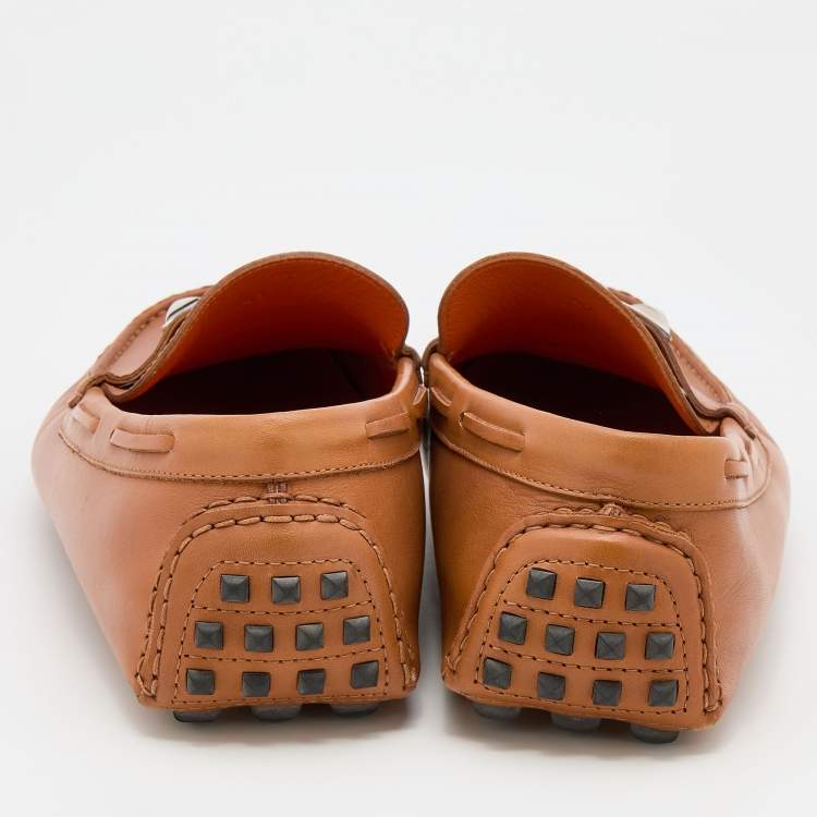 Pre Owned Hermes Tan Leather Irving Loafers Size 41