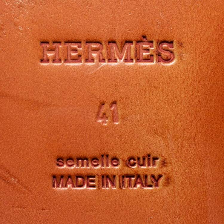 Pre Owned Hermes Navy Blue Suede Milano Smoking Slippers Size 41