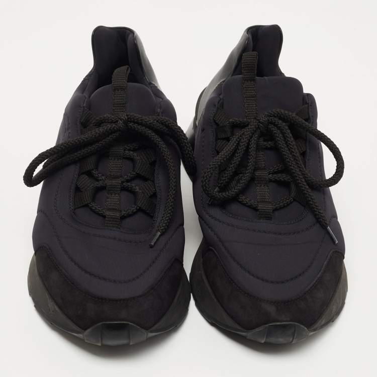 Pre Owned Hermes Black Suede and Nylon Miles Sneakers Size 41.5