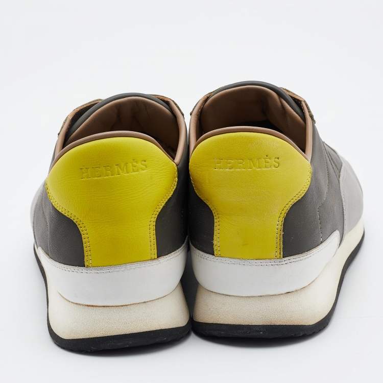 Pre Owned Hermès Multicolor Leather Trail Low Top Sneakers Size 43