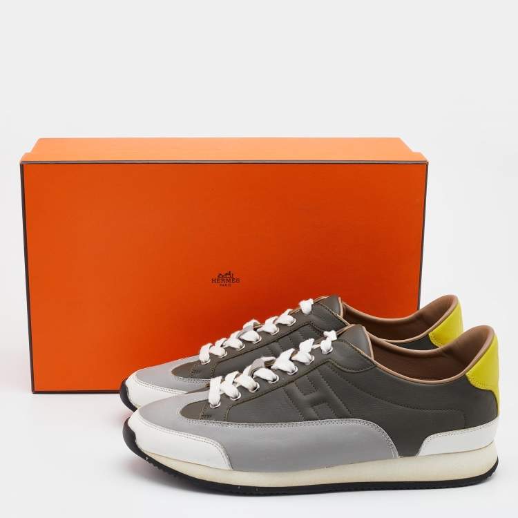 Pre Owned Hermès Multicolor Leather Trail Low Top Sneakers Size 43