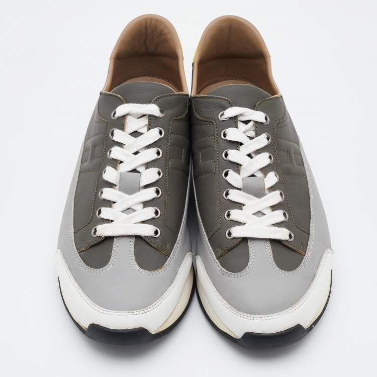 Pre Owned Hermès Multicolor Leather Trail Low Top Sneakers Size 43