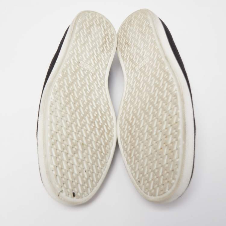 Pre Owned Hermes Black Perforated Suede Slip On Sneakers Size 43