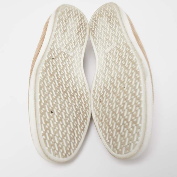 Pre Owned Hermes Brown Perforated Suede Cap Sneakers Size 43